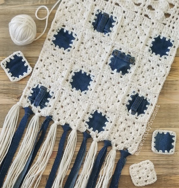 Denim and Crochet Scarf Sew Crafty Crochet